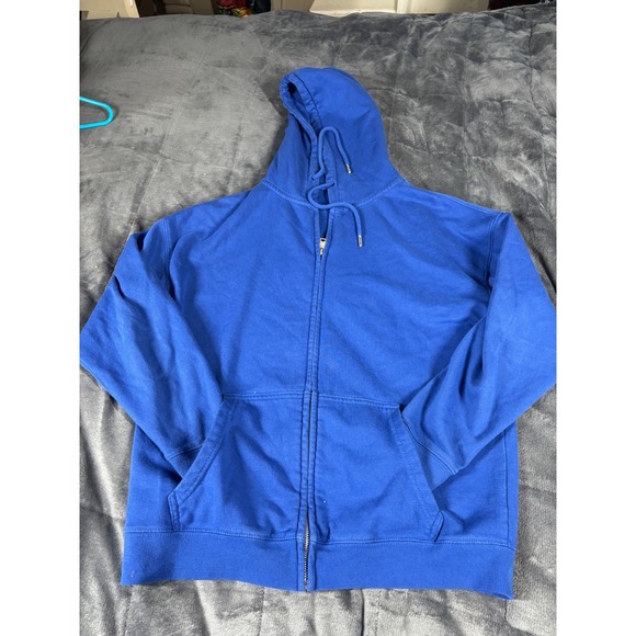 Garage Other - Garage Royal Blue Full Zip Hoodie Mens XXS Relaxed Fit Solid Hooded Sweatshirt